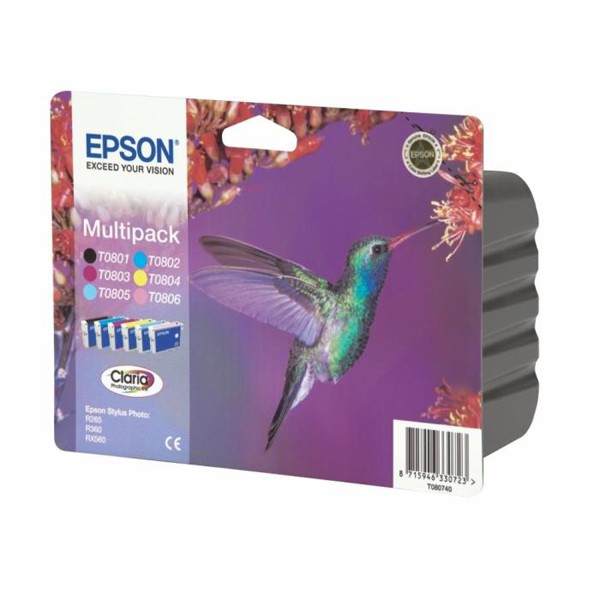 EPSON INKJET T0807 C13T08074020 MULTI PACK 6 COLORS 7.4ML