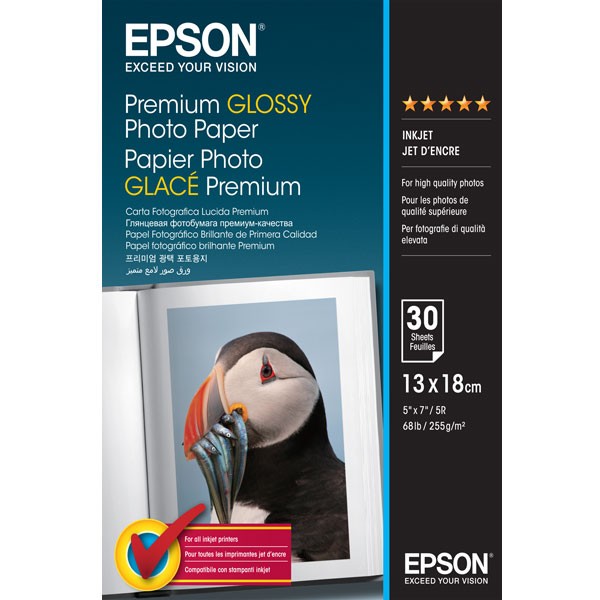 ΧΑΡΤΙ INKJET PHOTO GLOSSY 13X18 255GR EPSON 30 ΦΥΛΛΑ C13S042154