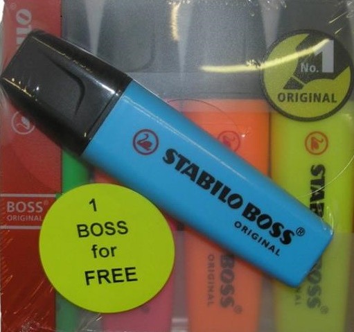 ΜΑΡΚΑΔΟΡΟΣ STABILO BOSS ΣΕΤ 4 ΤΕΜΑΧΙΩΝ ΣΥΝ ΕΝΑ ΔΩΡΟ