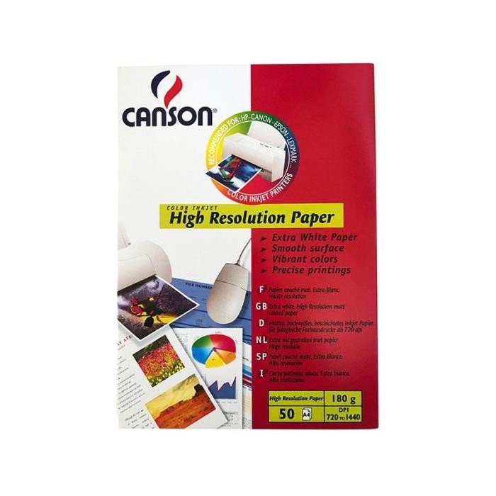 ΧΑΡΤΙ INKJET A4 180GR CANSON HIGH RESOLUTION 50 ΦΥΛΛΑ