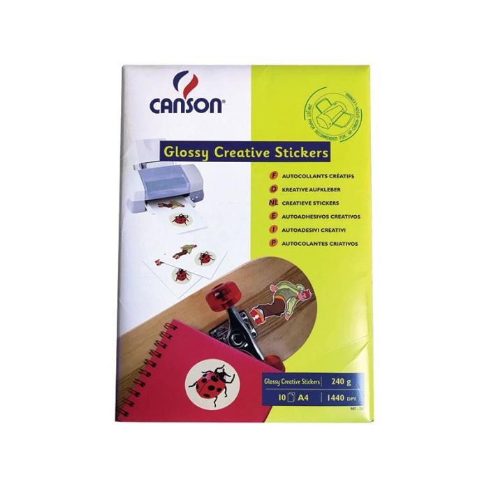 ΧΑΡΤΙ INKJET A4 240GR CANSON CREATIVE STICKERS 10 ΦΥΛΛΑ