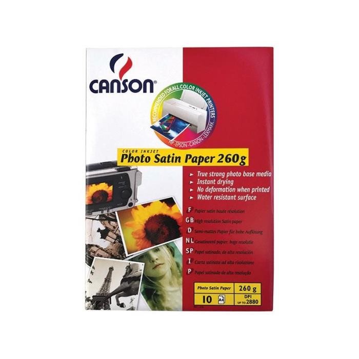 ΧΑΡΤΙ INKJET A4 260GR CANSON SATIN PHOTO 10 ΦΥΛΛΑ
